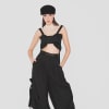 EYOS INFINITY | Wool Palazzo Trousers with Ribbons in Black