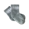 OUTLET - Non-Slip Stay-on Baby & Toddler Organic Quarter Crew Sporty Socks  - 3 Pack - Aqua & Grey