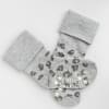 Non-Slip Stay On Socks in Grey Animal