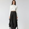 EYOS INFINITY | Wool Palazzo Trousers with Ribbons in Black