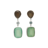 Carla Post -korvakorut – Smokey ja Aqua Chalcedony ja Blue Topaz
