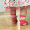 OUTLET - Non-Slip Stay-on Baby & Toddler Organic Quarter Crew Sporty Socks - 5 Pack - Pinks