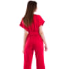 Wide Leg Red Jumpsuit