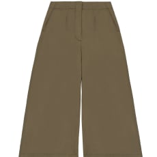 Amelia Wide Leg Culotte Trouser, Khaki Deadstock Cotton