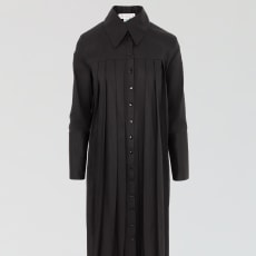 ANTOINE | Organic Cotton Pleated Shirt Dress in Black