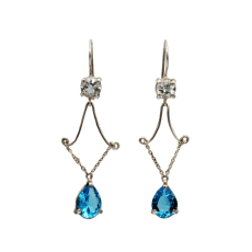 Naruna Hook Earrings – Blue Topaz And Cubic Zirconia: Such a joyful package!