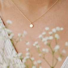 Kulta 9ct Gold Dot Necklace: Made by hand for a dainty organic finish, no two will ever be exactly the same.