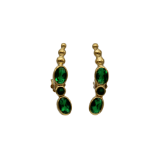 Cuone Post Earrings – Green Quartz: Pretty and modern ear cuffs.