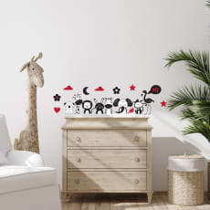 Monivärinen Safari Sensory Wall Sticker Set: Baby Sensory Removable Wall Art