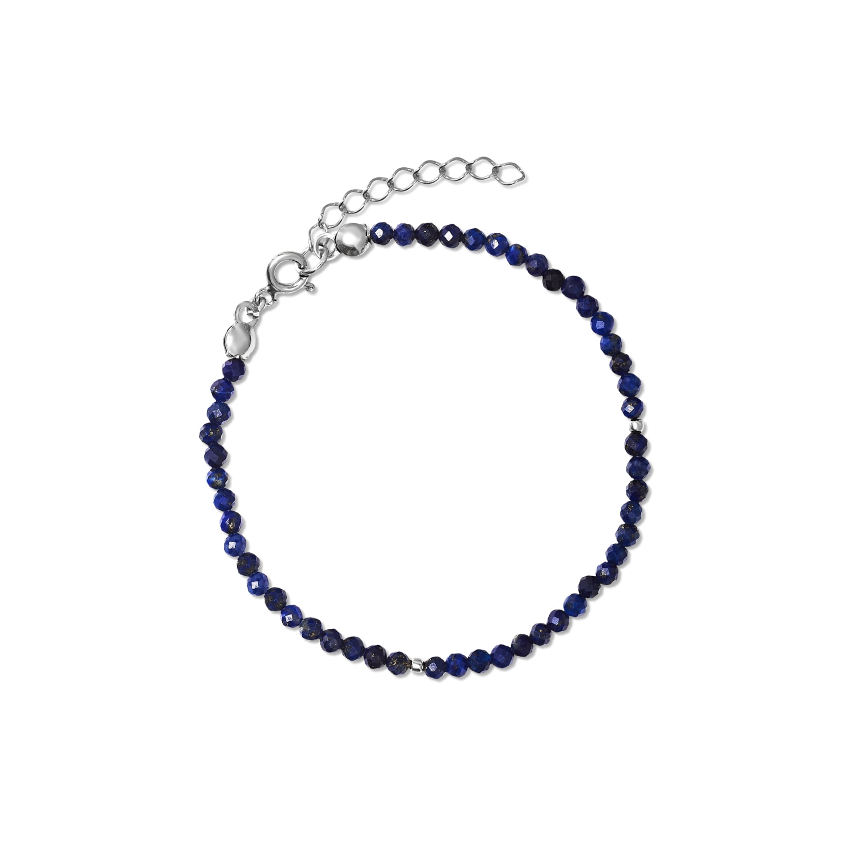 Bracelet with lapis lazuli no. 2 silver