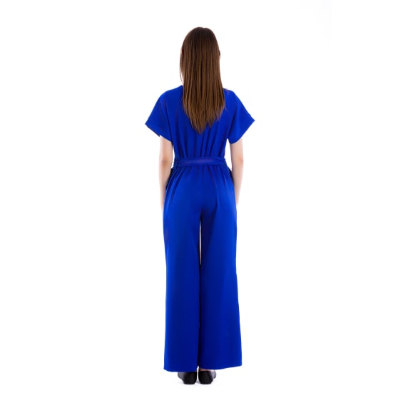 Wide leg Blue Jumpsuit