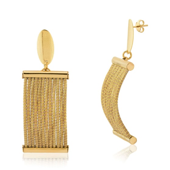 12-Line Golden Grass Earrings