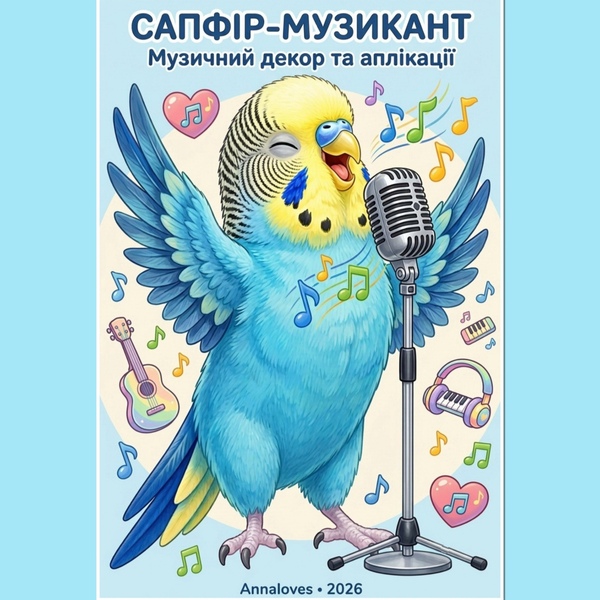 Музичний декор та аплікації "Сапфір - музикант"