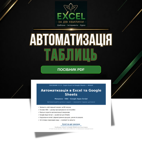 Автоматизація Excel PDF — Макроси, VBA, Google Apps Script | Excel за дві хвилини