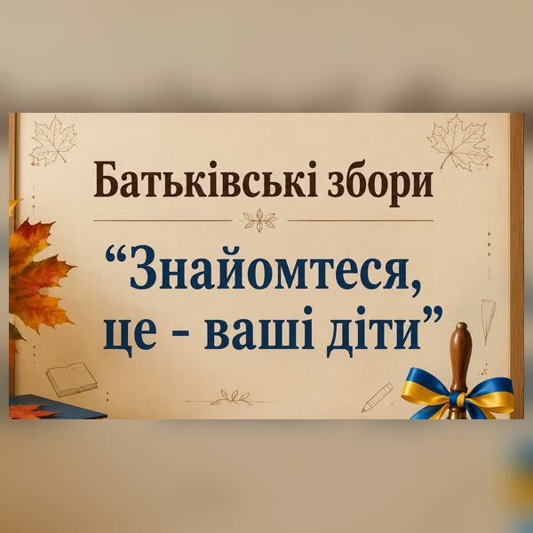 Батьківські збори "Знайомтеся - це ваші діти"