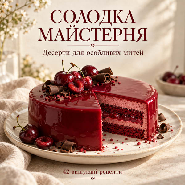 «Солодка майстерня: десерти для особливих митей».Електронна PDF-книжка