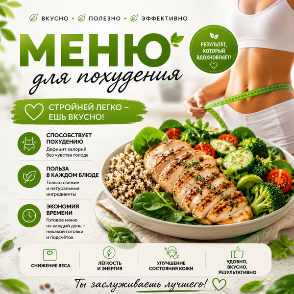 Меню похудей без голода