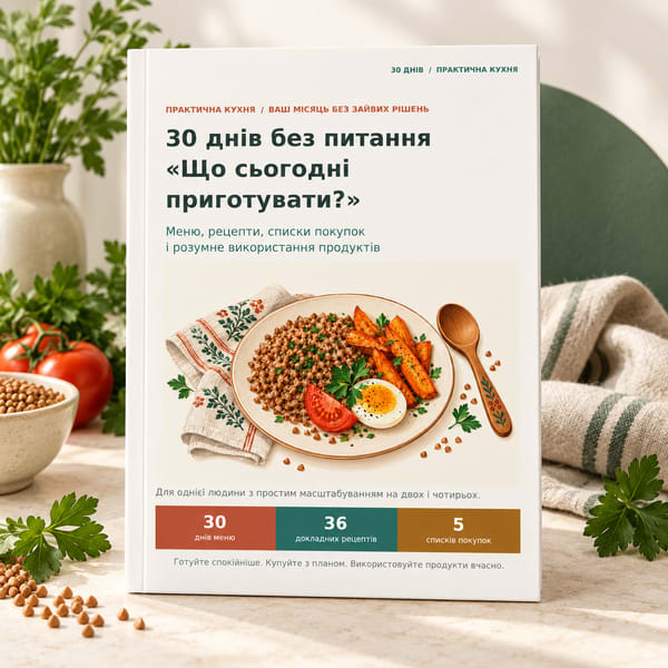 Меню на 30 днів — 36 рецептів і готові списки покупок