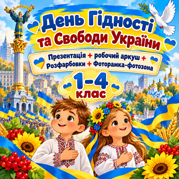 День Гідності та Свободи України. Пакет матеріалів. 1-4 класи