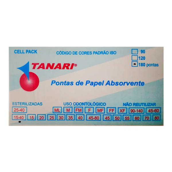 Pontas de Papel Absorvente Estéril 15-40 (180 pontas) - Tanari
