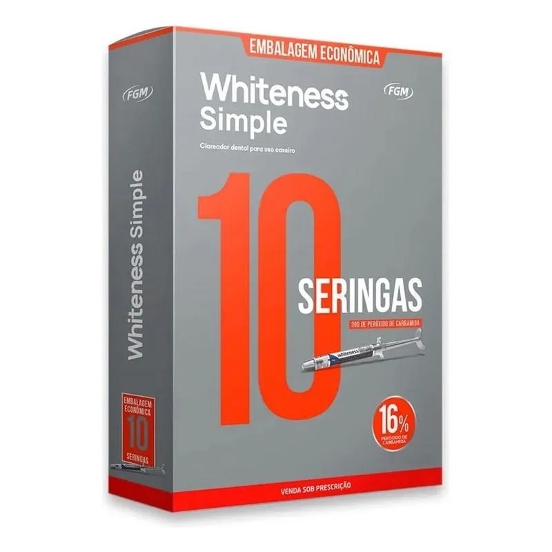 Kit Clareador Dental Whiteness Simple 16% - 10 Seringas