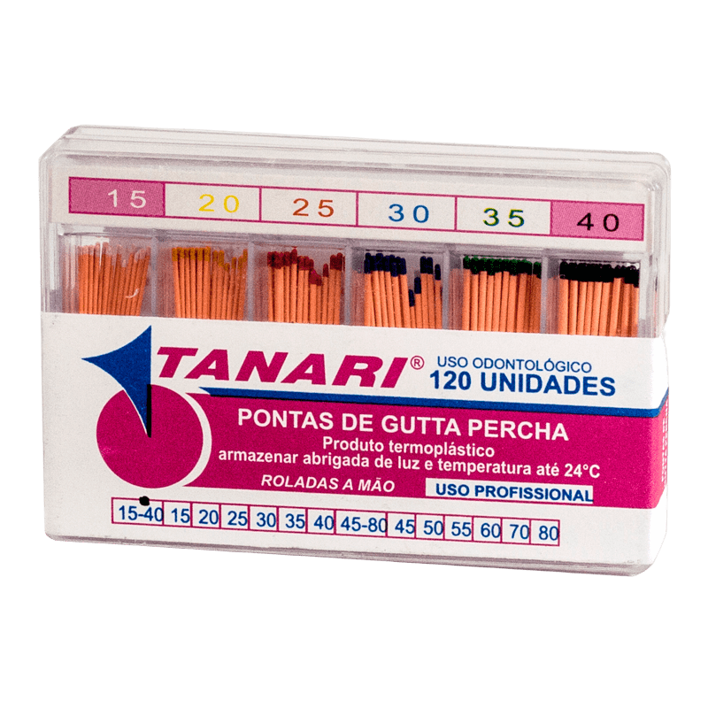 Pontas de Gutta Percha Calibradas Nº 15-40 (120 un) - Tanari