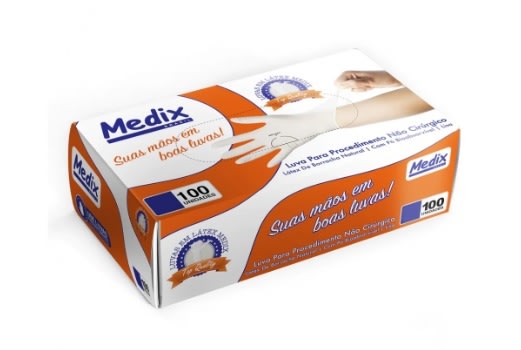 Luva Látex Com Pó Branca - Medix Brasil