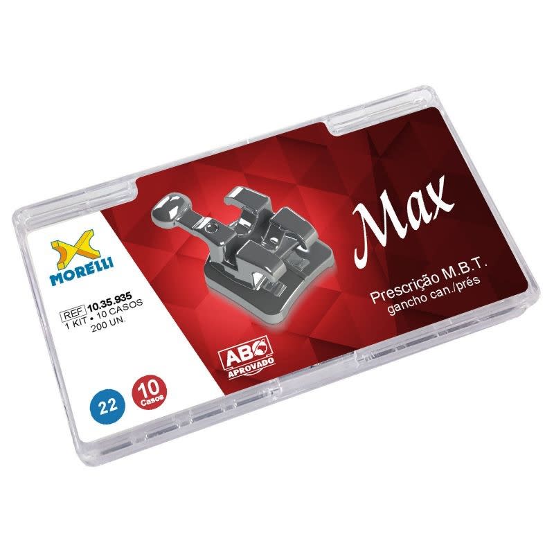 Braquete Metálico Mbt Max Slot .022  (10 Casos) Gancho Canino/Prés Ref: 10.35.935 - Morelli