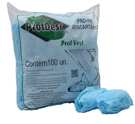 Sapatilha Propé Descartável Azul 20g/m2 100un - Protdesc