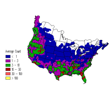 Great Blue Heron winter distribution map