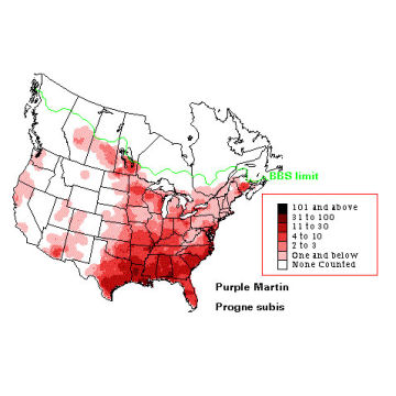 Purple Martin distribution map