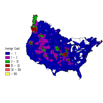 Bald Eagle winter distribution map
