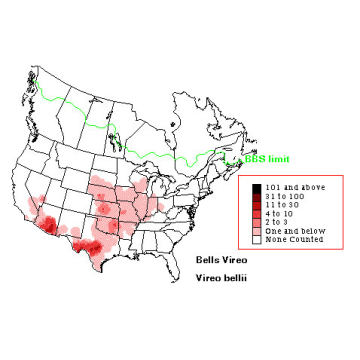 Bell's Vireo distribution map