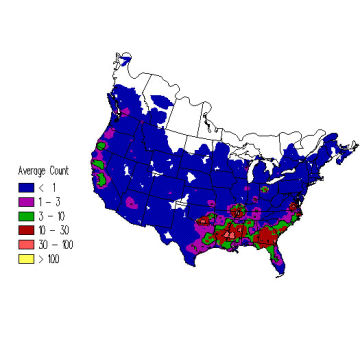 Wood Duck winter distribution map