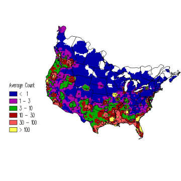 Lesser Scaup winter distribution map
