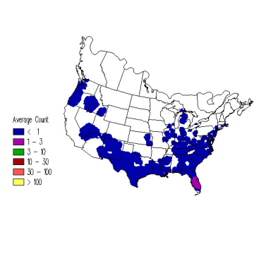 Green Heron winter distribution map
