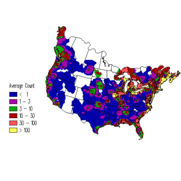 Herring Gull winter distribution map