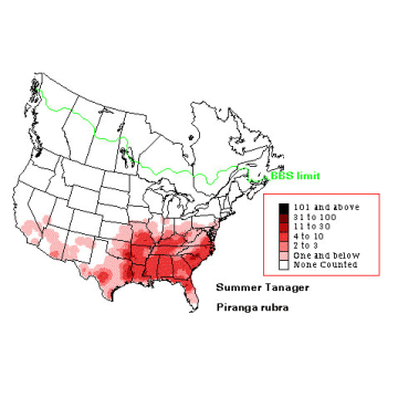 Summer Tanager distribution map