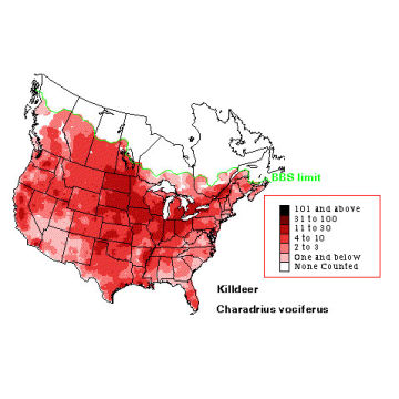 Killdeer distribution map