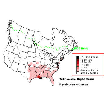 Yellow-crowned Night-Heron distribution map