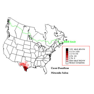 Cave Swallow distribution map