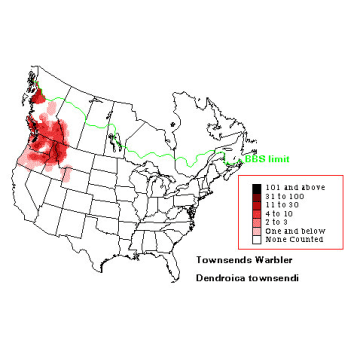 Townsend's Warbler distribution map
