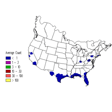 Black-throated Green Warbler winter distribution map