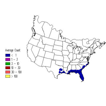 Whip-poor-will winter distribution map