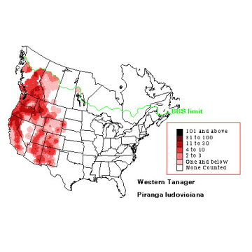 Western Tanager distribution map