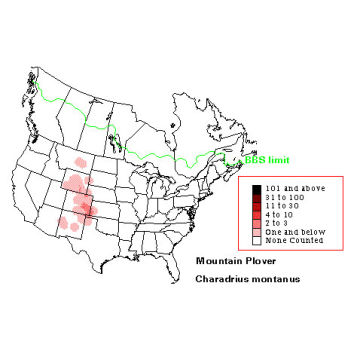 Mountain Plover distribution map