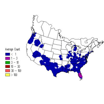 Green Heron winter distribution map