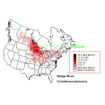 Sedge Wren distribution map