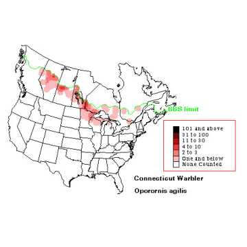 Connecticut Warbler distribution map