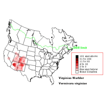 Virginia's Warbler distribution map